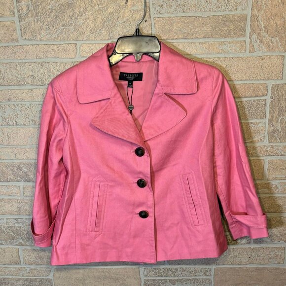 New Pink Talbots Jacket Peacoat Womens 4P - Picture 1 of 6